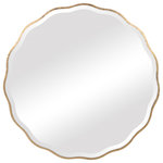 Uttermost - Uttermost Aneta Gold Round Mirror - Showcasing A Feminine Scalloped Edge, This Shaped Wood Mirror Adds Whimsical Flair To Any Design. The Mirror Is Finished In Aged Gold And Has A 1 1/4" Bevel. Uttermost's Mirrors Combine Premium Quality Materials With Unique High-style Design. With The Advanced Product Engineering And Packaging Reinforcement, Uttermost Maintains Some Of The Lowest Damage Rates In The Industry. Each Product Is Designed, Manufactured And Packaged With Shipping In Mind.