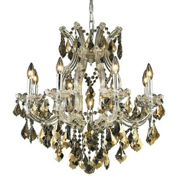 Elegant Lighting Maria Theresa 9-Light Crystal Chandelier, Chrome, Royal Cut, Go