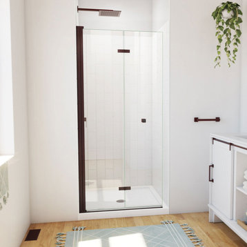 DreamLine Aqua-Q Fold 36"x76 3/4"H Frameless Bi-Fold Shower Door with White Kit