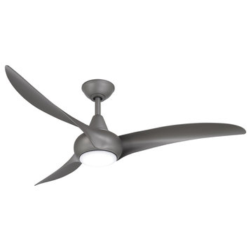Minka Aire Light Wave 52" LED Ceiling Fan With Remote Control, Graphite Steel