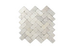 11"x12" Cream Herringbone Stone Mosaic Tile