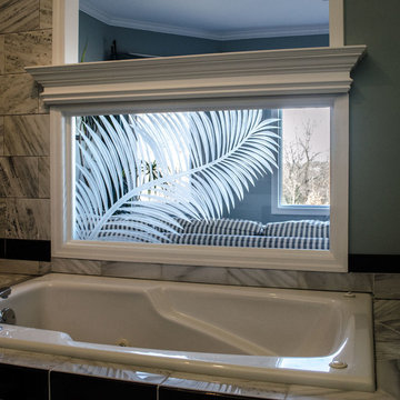Custom Etched Palm Frond Glass