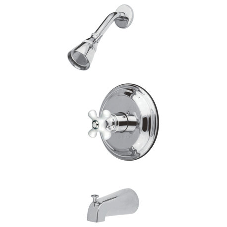 Kingston Brass Tub and Shower Faucet, Polished Chrome