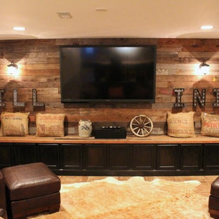 Design ideas for a rustic basement in Chicago.