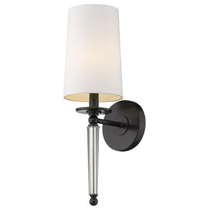Huron Polished Chrome With Linen Acrylic Pattern Shade Sconce Wall Light $336 