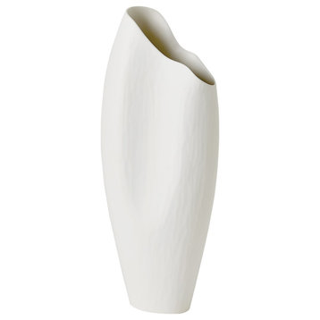 Horn Vase, Matte White, Large