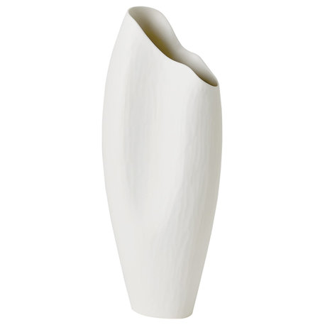 Horn Vase, Matte White, Large