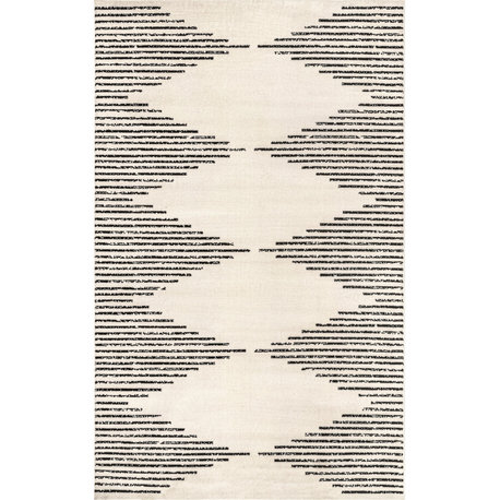 Nuloom Electra Contemporary Geometric Striped Area Rug, Black 5'x8'