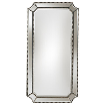 Cyrille Art Deco Antique Silver Accent Wall Mirror