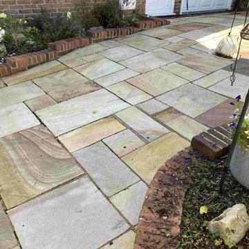 Renovating a Large Indian Sandstone Patio in Southborough