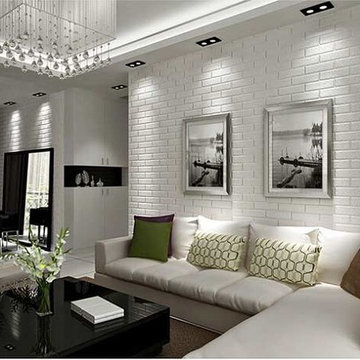 +30 style of withe brick wall & wallpaper in the interior