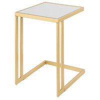 Side Table in White and Gold