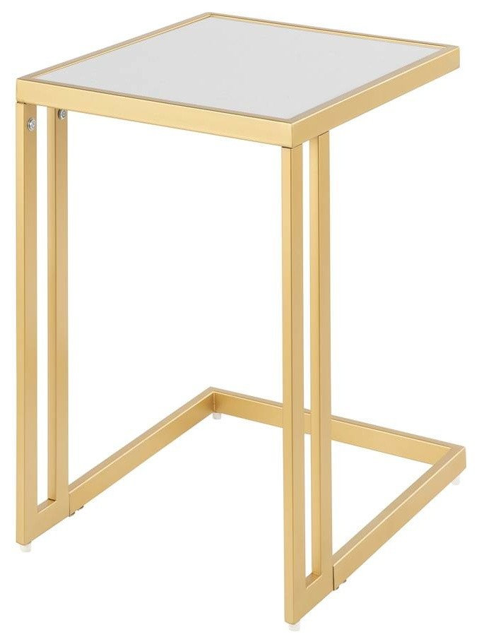 Side Table in White and Gold