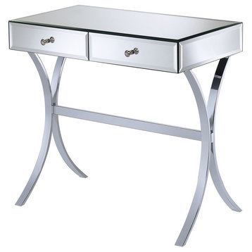Coaster Contemporary Wood 2-Drawer Console Table in Mirrored