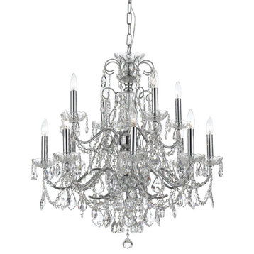 Imperial 12-Light 31" Traditional Chandelier in Polished Chrome with Clear Spe