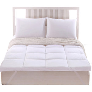 White IEH-MATTPAD-KING ienjoy Home Collection Premium Luxury Overfilled Down Fiber Mattress Pad King White IEH-MATTPAD-KING ienjoy Home Collection Premium Luxury Overfilled Down Fiber Mattress Pad King