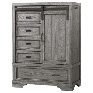 Westwood Design Foundry Traditional Wood Chifferobe in Brushed Pewter