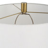 Elegant Crackled Ivory Ceramic Table Lamp 31 in Brushed Bronze Cylinder Classic