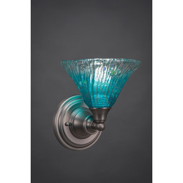 1-Light Wall Sconce, Brushed Nickel/Teal Crystal