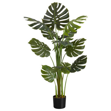 Artificial Plant, 55" Tall, Indoor, Floor, Greenery, Potted, Green Leaves