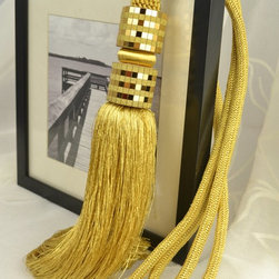 6 Colors QYM23 Polyester Curtain Tassel Tie Backs in Yellow Color - Window Treatment Accessories