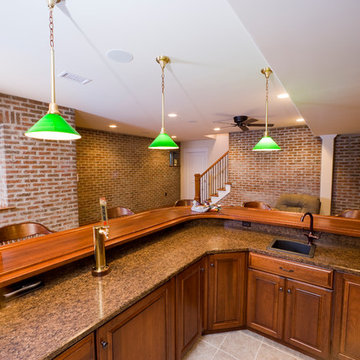Finished Brick Basement Bar Room/Game Room