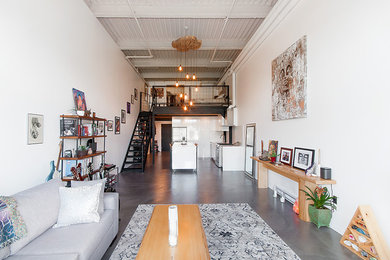 Minimalist living room photo in Vancouver
