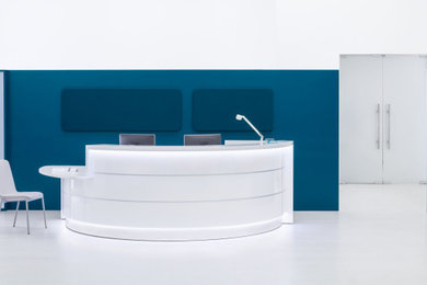 Valde Curved Countertop Reception Desk, White by MDD Furniture