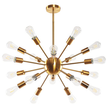 Sputnik 18-Light Chandelier in Brass