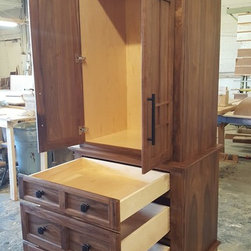 Elegant Walnut Wardrobe - Armoires And Wardrobes