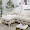 Knox 89" Modern Farmhouse Reversible Chaise Sectional Sofa, French Beige