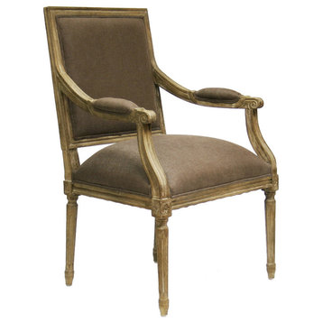 Louis Arm Chair, Limed Grey Oak