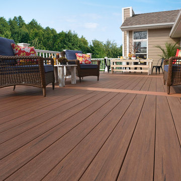 AZEK Vintage Collection in Mahogany. Premier Rail in white.