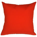 Pillow Decor Ltd. - Pillow Decor - Sunbrella Solid Color Outdoor Pillow, Logo Red, 20" X 20" - These pillows are made with renowned Sunbrella outdoor fabric. Adds a lush touch to your outdoor decor. Mix and match with other pillows in this series, fantastic stripes & solids in fresh, happy colors! *Pillow dimensions always refer to the pillow cover's width and length while lying flat unstuffed and are rounded up to the nearest whole inch.