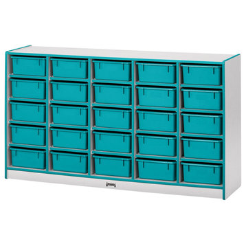 Rainbow Accents 25 Tub Mobile Storage - without Tubs - Teal