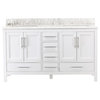 Kendall White Bathroom Vanity, 60", Vanity