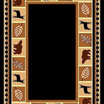 Furnishmyplace - Wildlife Bear Moose Rustic Lodge Cabin Area Rug, Black, 3'6"x5'6" - Contemporary Area Rug: Designed to grace your living rooms, study area, bedrooms, hallways and entryways, this floor carpet enhances the overall aesthetic appearance of the surrounding. It can blend well with minimalistic decor settings. Materials Used: This indoor area rug is made with polypropylene - known for its remarkable resistance against everyday wear and tear. The quality craftsmanship offers durability to withstand the test of time. Contemporary Design: Featuring small motifs of bear, moose and leaves, this machine-made rug adds a distinctive visual appeal to the surroundings. The striking contrast of light and dark colors lend a mystical contemporary touch to its overall appeal. Easy Maintenance: The rectangular area rug is designed to offer long-lasting performance. It has a stain resistant surface that serves as a safe spot for kids to play and makes cleanup a breeze.