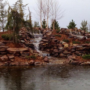 Large Pond with Several Waterfalls
