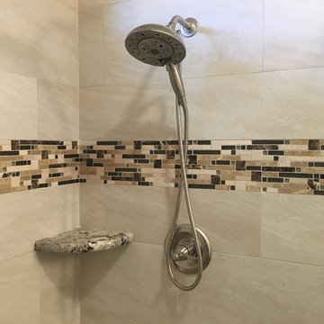 MASTER BATHROOM - Complete Remodel 12 x 24  Tile, Vanity, Alaska White Granite