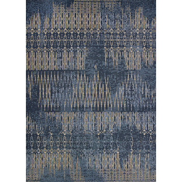 Dolce Blue Nile 5866 and 0866 Vintage and Distressed Rug, Indigo, 4'0"x5'10"