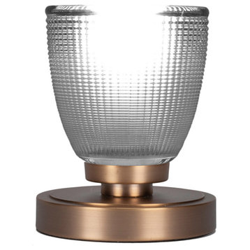 Luna 1-Light Table Lamp, New Age Brass/Clear Ribbed