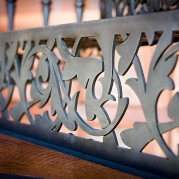 Mahogany Coffered Barrel Vault and Iron Staircase