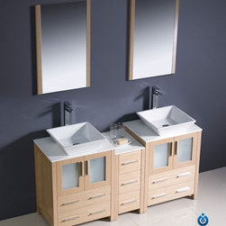 Fresca Torino 60'' Modern Double Sink Bathroom Vanity FVN62-241224LO-VSL - Bath Products
