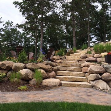 Stone outcropping steps