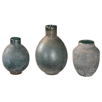 Uttermost Mercede Weathered Blue-Green Vases Set Of 3 18844