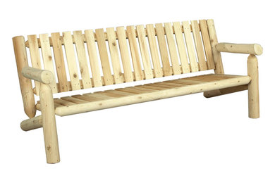 White Cedar Wooden Bench, 3-Seater
