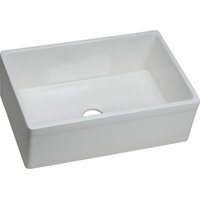 Elkay SWUF28179WH Fireclay 29-7/8"x19-3/4" Single Bowl Farmhouse Sink, White