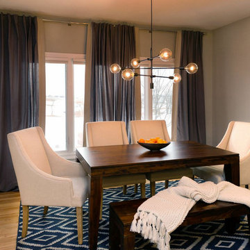 Transitional + Contemporary Dining Room: A Gorgeous Mix of Black, White & Wood