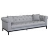 Glamour Sofa With Black Iron Finish Base and Gray Fabric