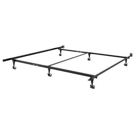 Atlin Design Queen Size to King Size Bed in Metal in Black - Easy Assembly